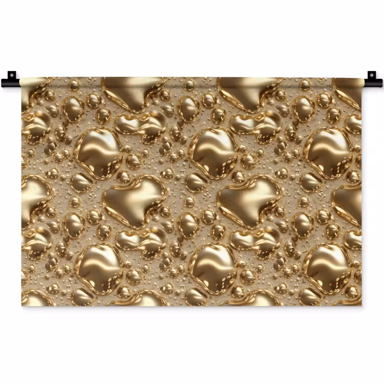 Druppels - Organisch - Goud Wandkleed katoen klein 269 -zz3d