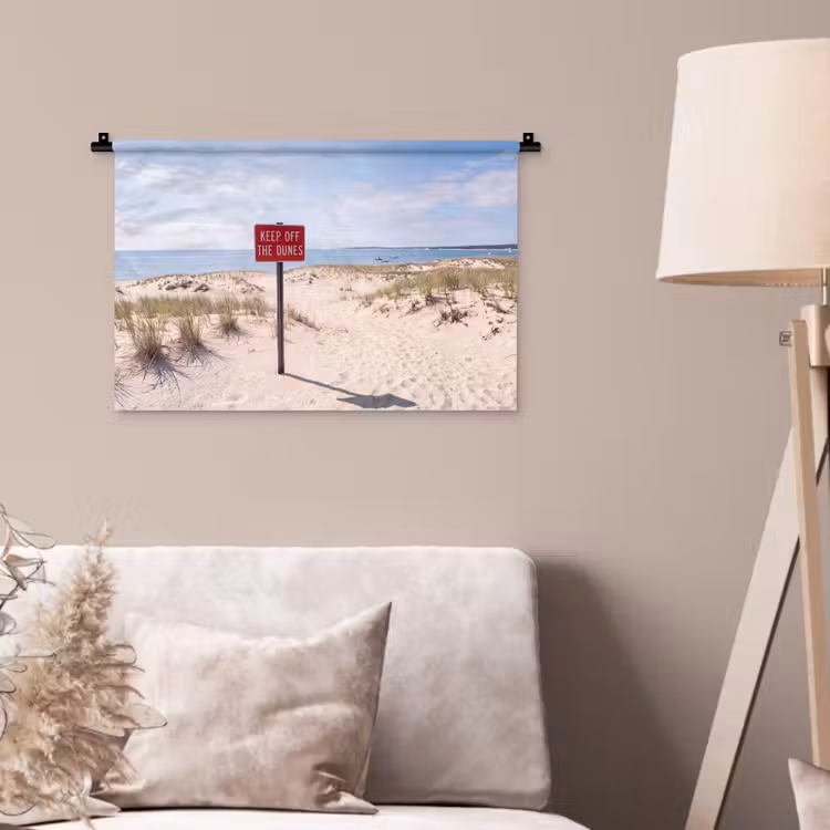 Duin - Bord - Kust - Landschap - Rood Wandkleed katoen klein -sfeer4