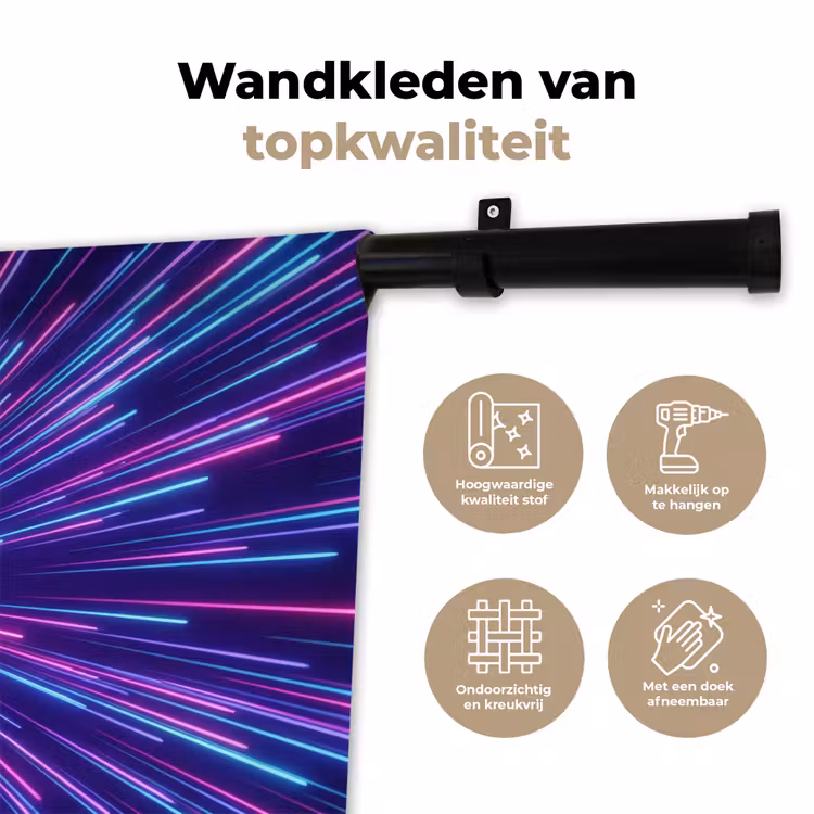 Dynamisch - Ruimte - Kleurrijk Wandkleed katoen klein -sfeer2