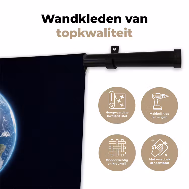 Wall Hanging - Earth - Space - Cosmos - Aarde - Ruimte - Kosmos Wandkleed katoen klein