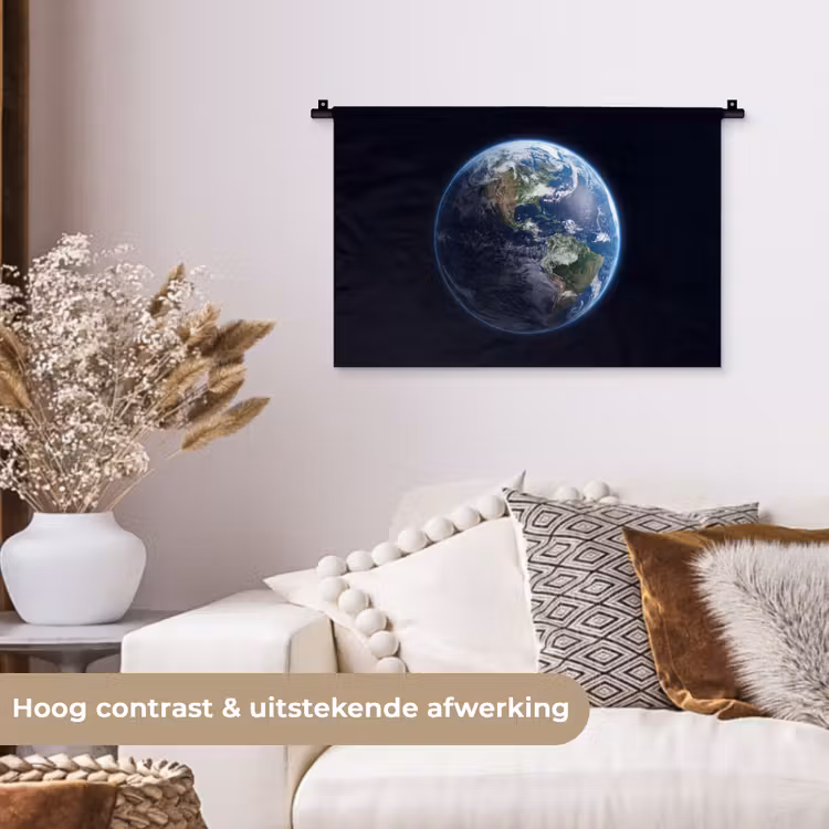 Wall Hanging - Earth - Space - Cosmos - Aarde - Ruimte - Kosmos Wandkleed katoen klein