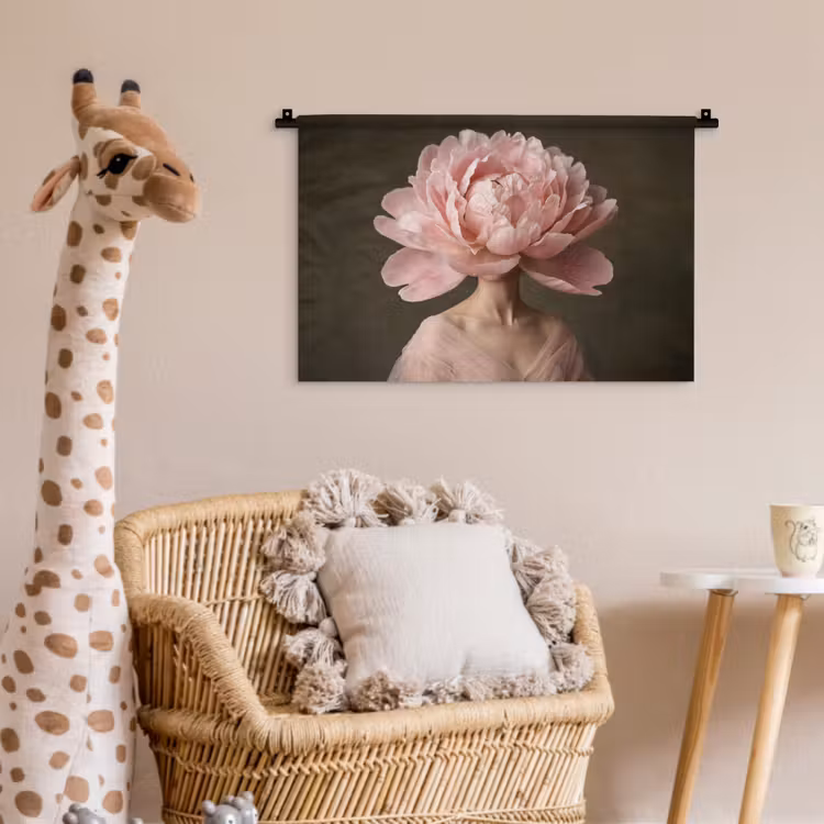 Gezicht - Roos - Roze Wandkleed katoen klein -wsfeer5_kind