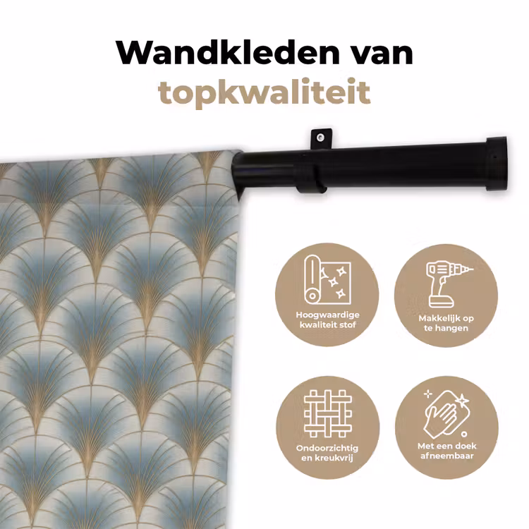 Waaier - Klassiek - Blauw Wandkleed katoen klein 269 -sfeer2
