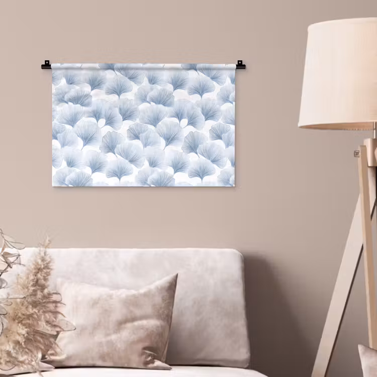 Waaier - Modern - Blauw Wandkleed katoen klein 269 -sfeer4