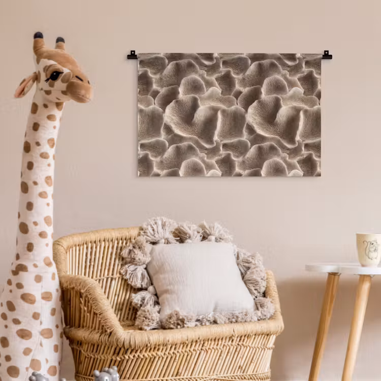 Waaiervorm - Beige - Vezel textuur Wandkleed katoen klein 269 -wsfeer5_kind