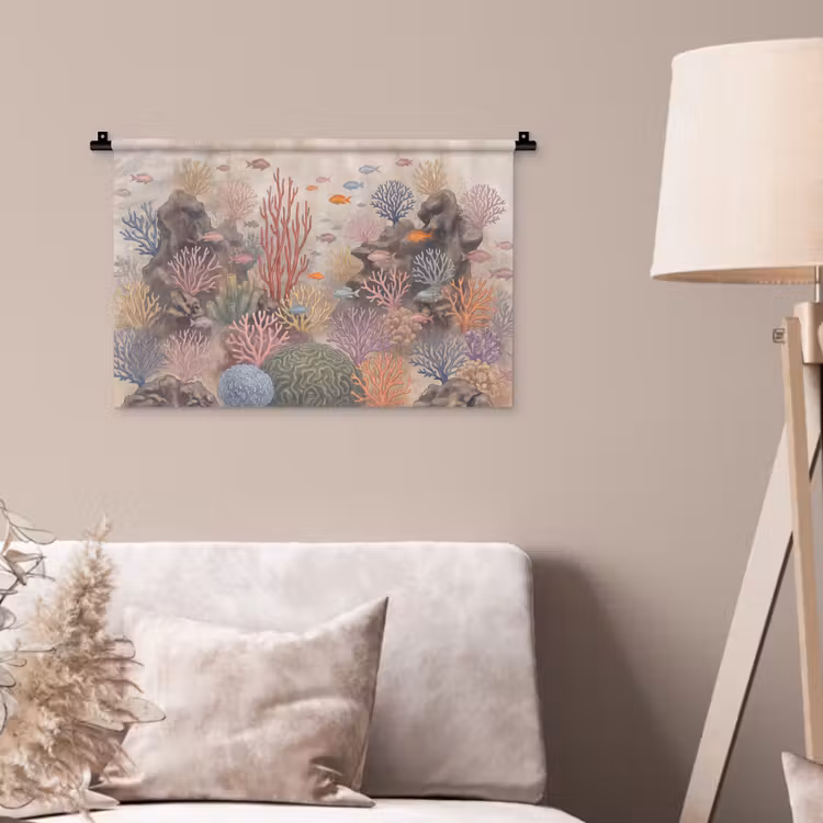 Vis - Koraalrif - Onderwaterwereld - Illustratie Wandkleed katoen klein -sfeer4