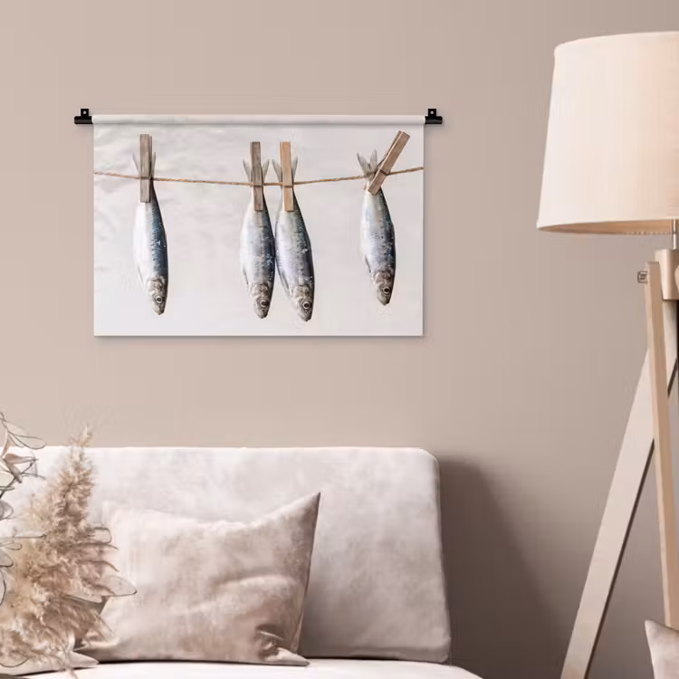 Wall Hanging - Fish - Hanging - Food - Vis - Hangend - Eten Wandkleed katoen klein