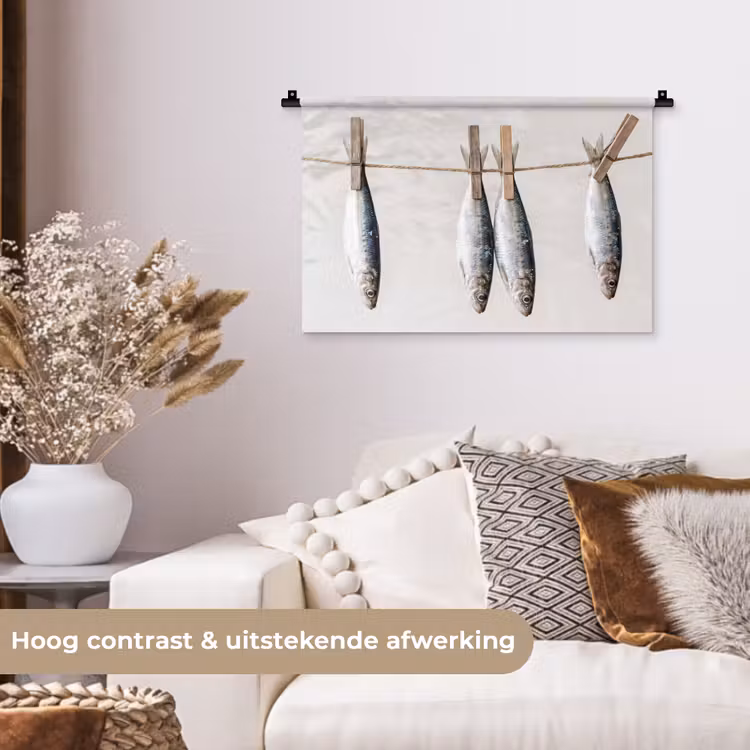 Wall Hanging - Fish - Hanging - Food - Vis - Hangend - Eten Wandkleed katoen klein