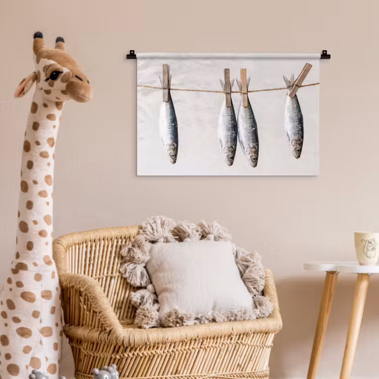 Wall Hanging - Fish - Hanging - Food - Vis - Hangend - Eten Wandkleed katoen klein