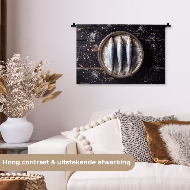 Wall Hanging - Fish - Salt - Food - Vis - Zout - Eten Wandkleed katoen klein