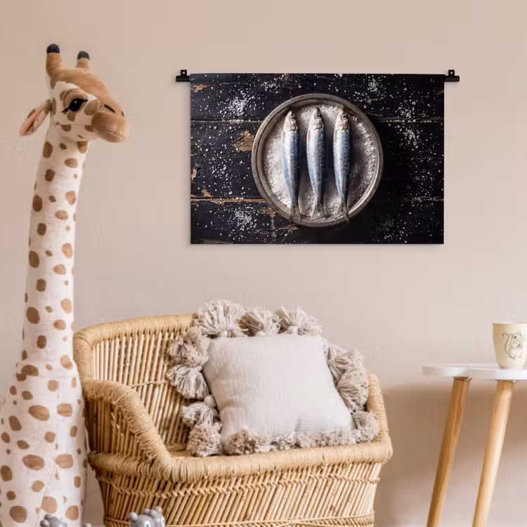 Wall Hanging - Fish - Salt - Food - Vis - Zout - Eten Wandkleed katoen klein