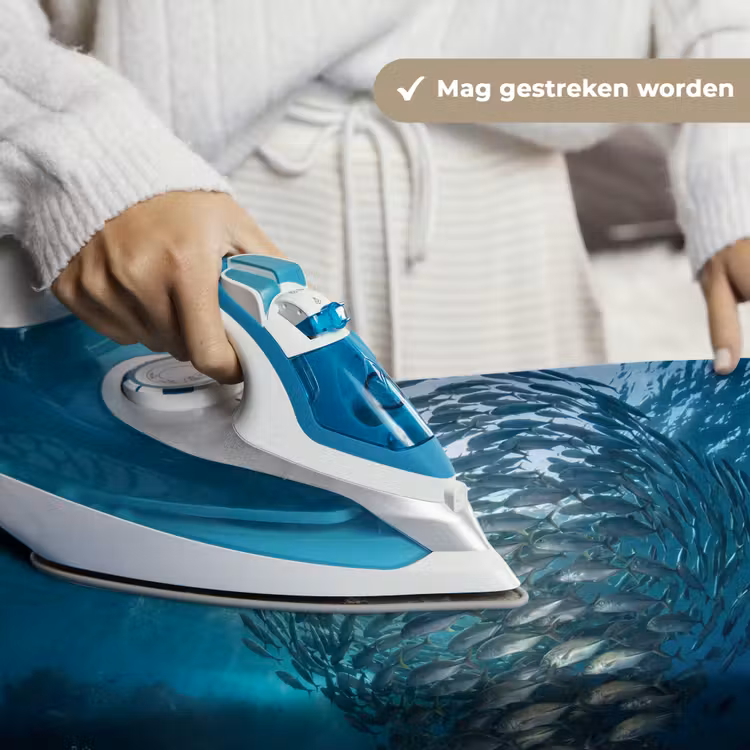 Vis - School - Oceaan - Natuur - Blauw Wandkleed katoen klein -sfeer9