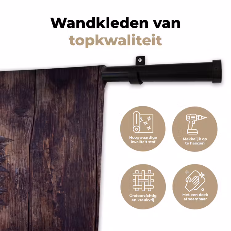 Wall Hanging - Fish - Wood - Food - Vis - Hout - Eten Wandkleed katoen klein