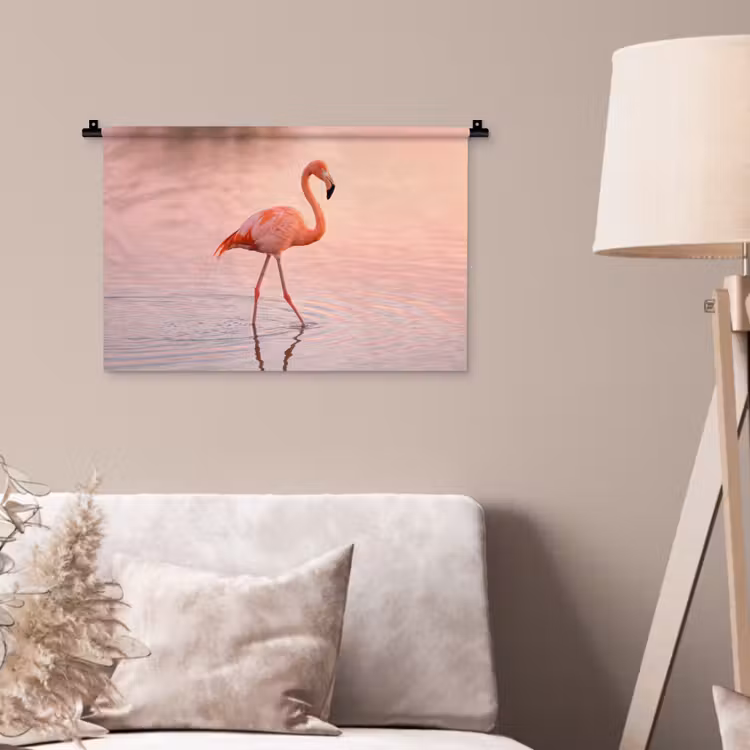 Flamingo - Water - Roze Wandkleed katoen klein -sfeer4