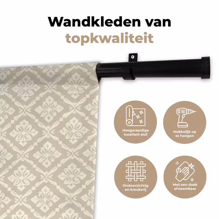 Floraal - Ornament - Beige Wandkleed katoen klein 269 -sfeer2