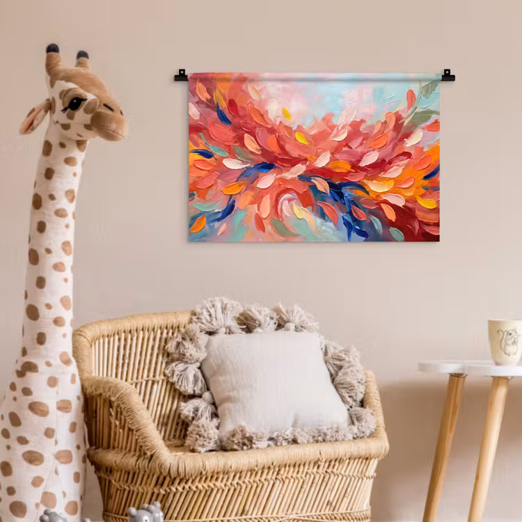 Bloemen - Abstract - Kunst - Modern Wandkleed katoen klein -wsfeer5_kind