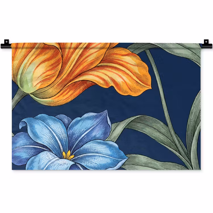 Wall Hanging - Flowers - Botanical - Pattern - Bloemen - Botanisch - Patroon Wandkleed katoen klein