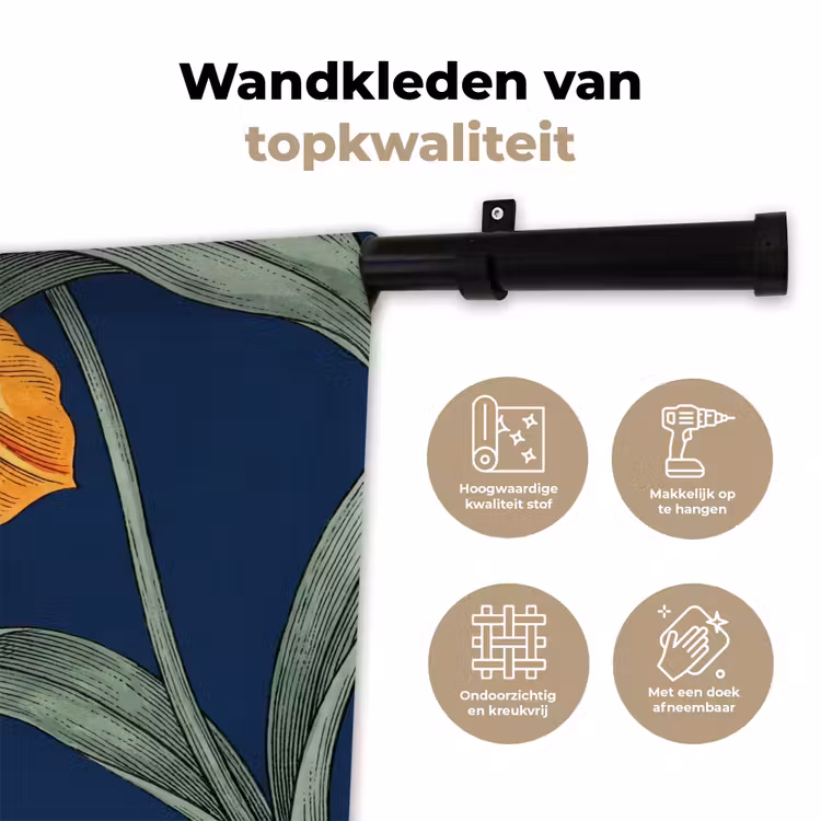 Wall Hanging - Flowers - Botanical - Pattern - Bloemen - Botanisch - Patroon Wandkleed katoen klein