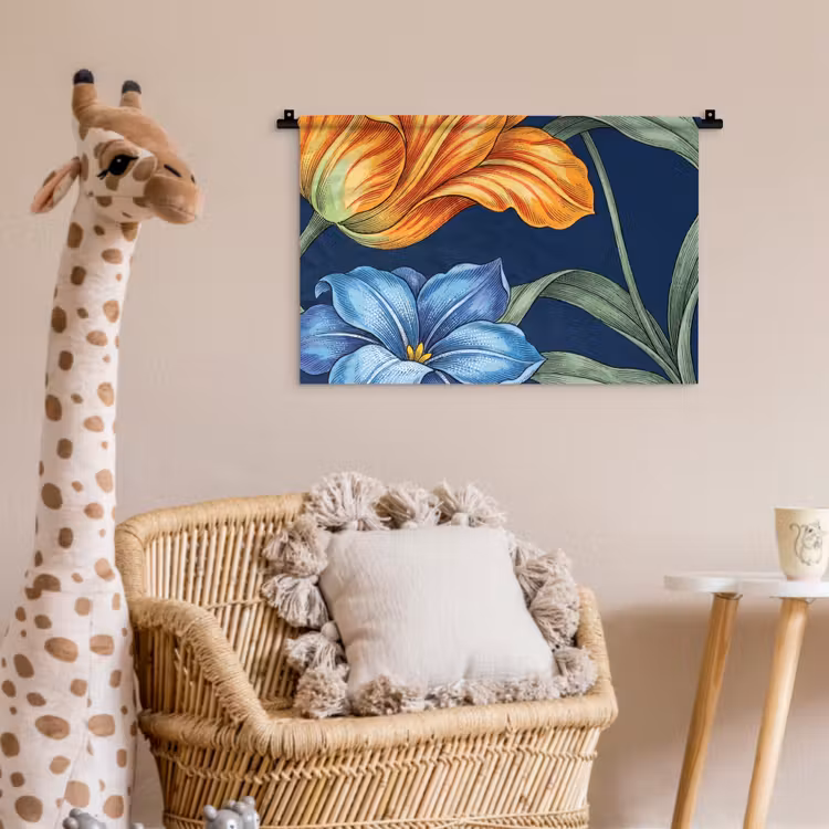 Wall Hanging - Flowers - Botanical - Pattern - Bloemen - Botanisch - Patroon Wandkleed katoen klein