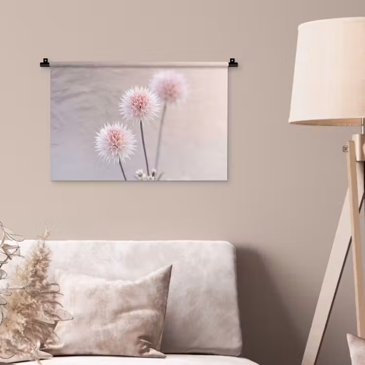 Bloemen - Bollen - Roze Wandkleed katoen klein -sfeer4