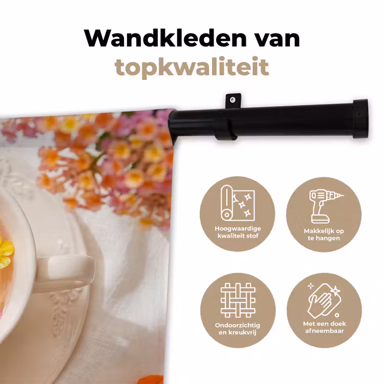 Bloemen - Kop - Natuur - Kleurrijk - Zomer Wandkleed katoen klein -sfeer2