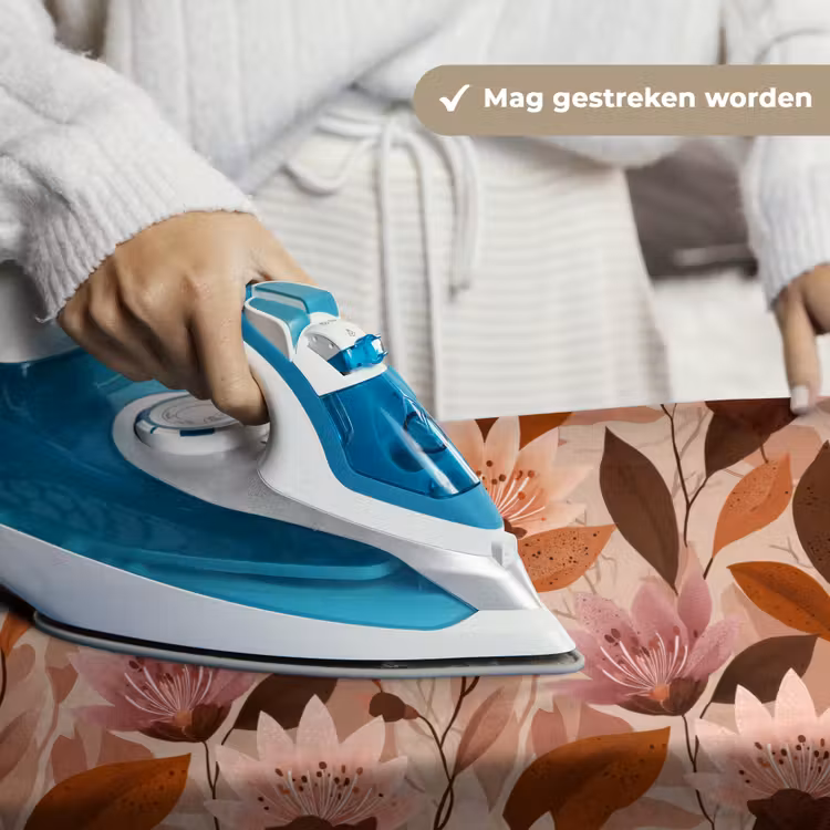 Bloemen - Bladeren - Bruin Wandkleed katoen klein 269 -sfeer9