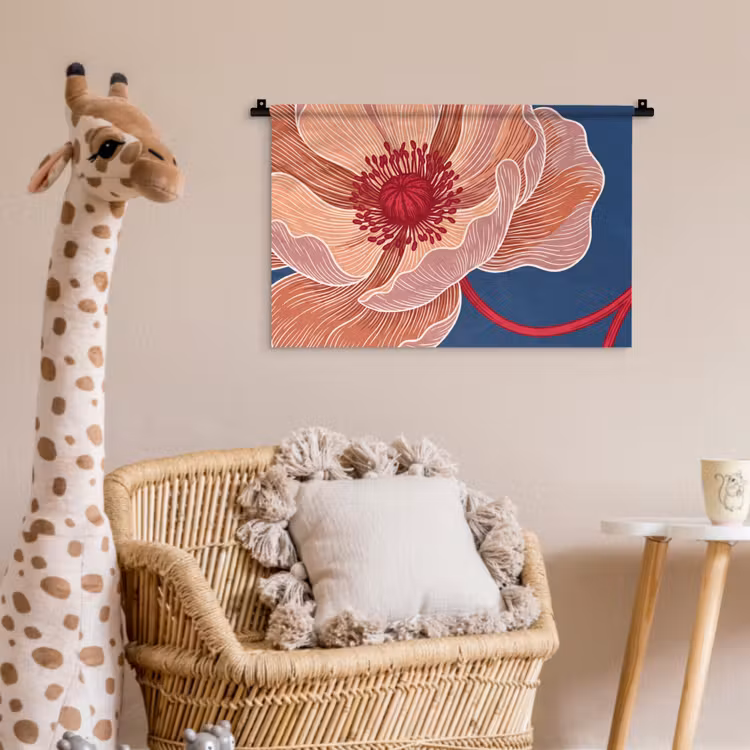 Wall Hanging - Flowers - Modern - Abstract - Bloemen - Modern - Abstract Wandkleed katoen klein