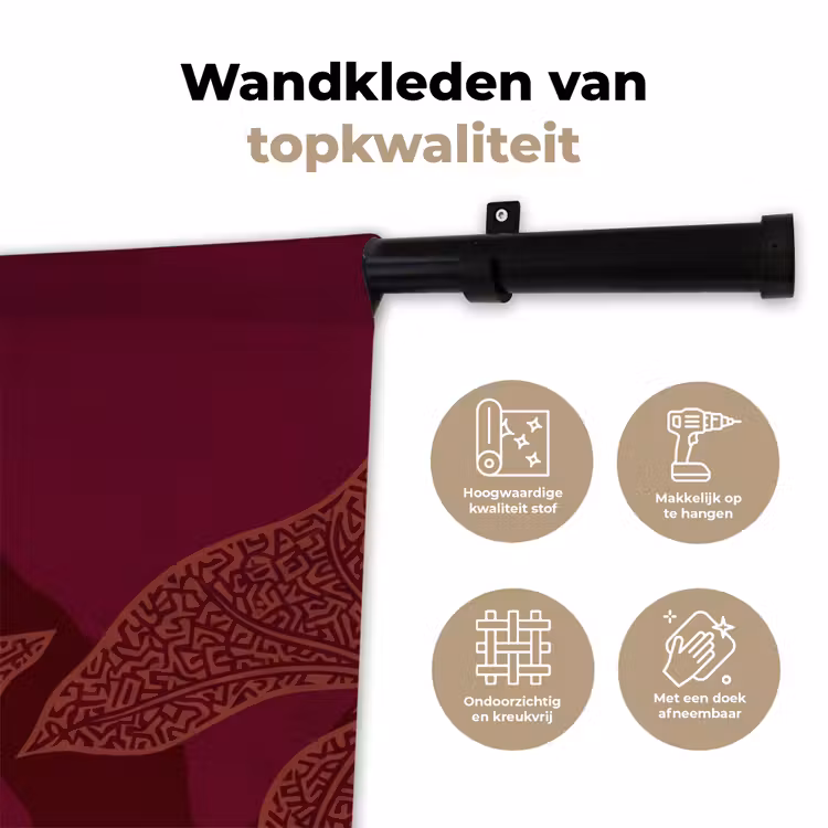 Wall Hanging - Flowers - Modern - Purple - Bloemen - Modern - Paars Wandkleed katoen klein