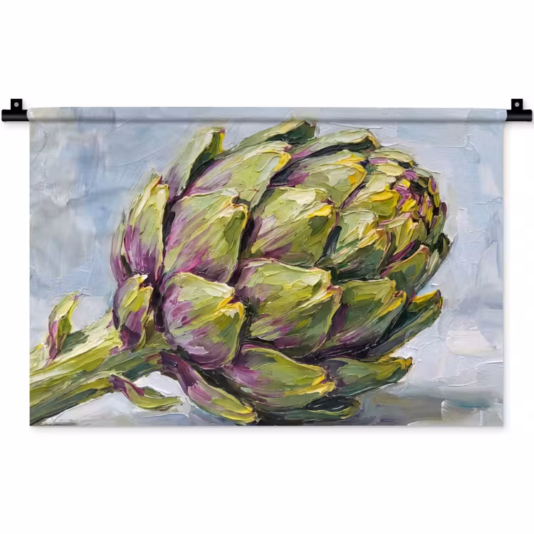 Wall Hanging - Food - Artichoke - Modern - Eten - Artisjok - Modern Wandkleed katoen klein