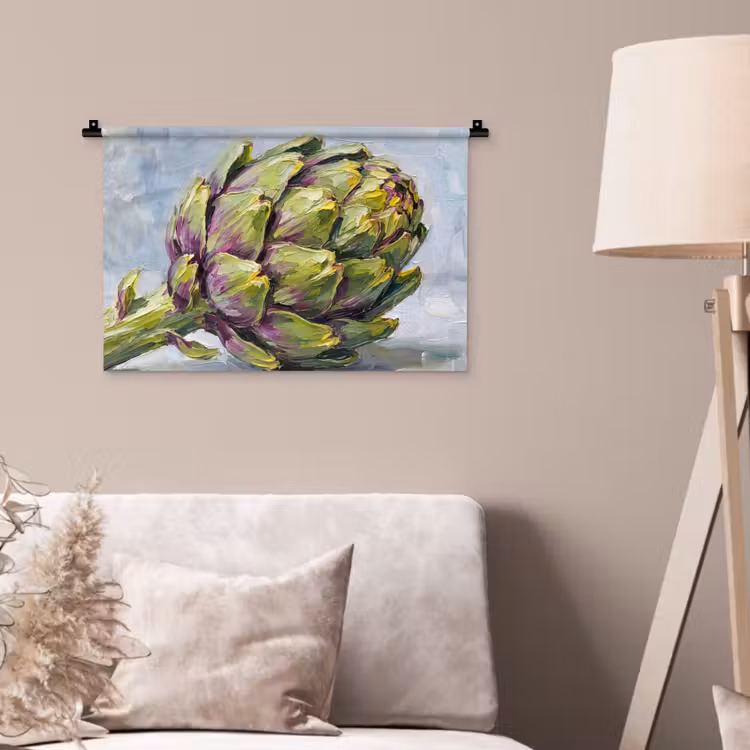 Wall Hanging - Food - Artichoke - Modern - Eten - Artisjok - Modern Wandkleed katoen klein