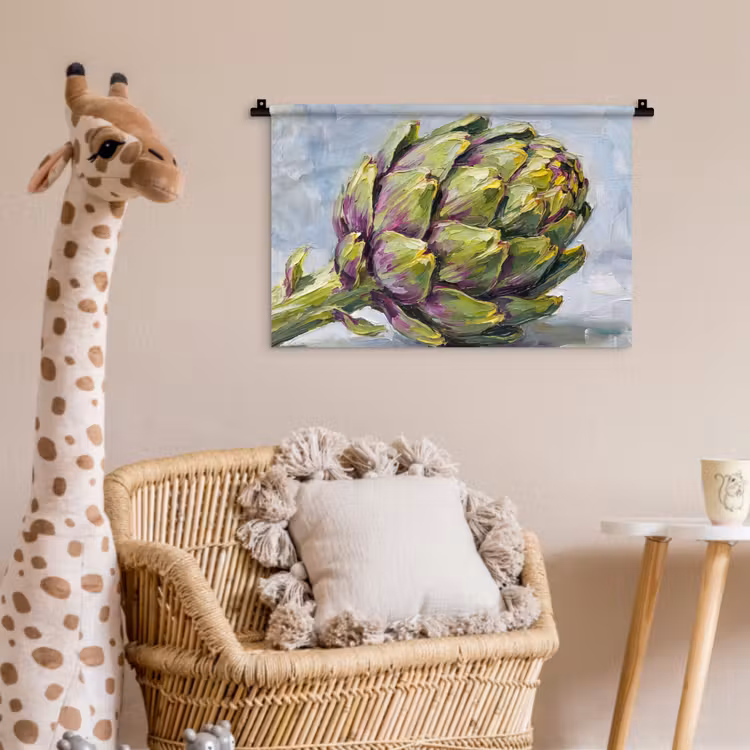 Wall Hanging - Food - Artichoke - Modern - Eten - Artisjok - Modern Wandkleed katoen klein