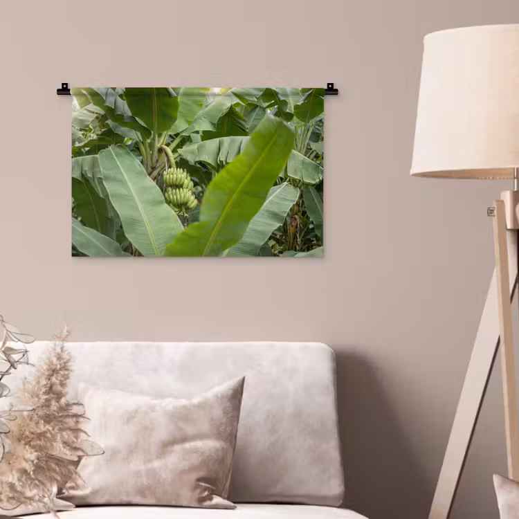Eten - Bananen - Plantage - Groen Wandkleed katoen klein -sfeer4