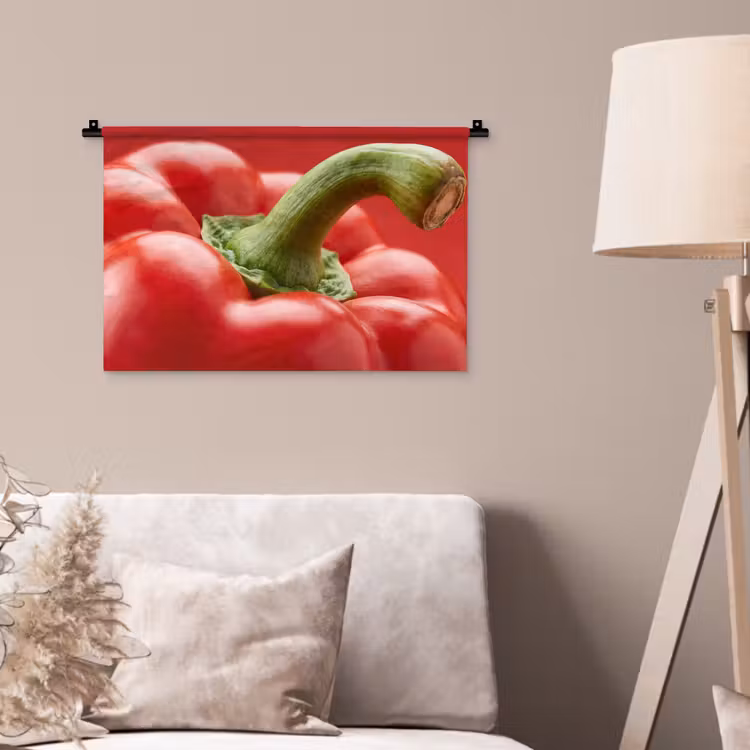 Wall Hanging - Food - Bell Pepper - Red - Eten - Paprika - Rood Wandkleed katoen klein