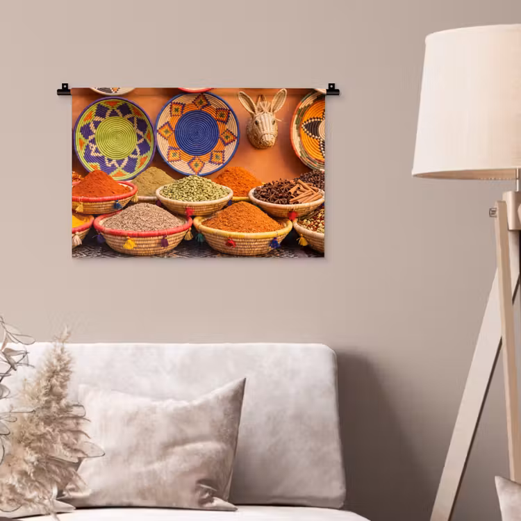 Wall Hanging - Food - Colorful - Culture - Eten - Kleurrijk - Cultuur Wandkleed katoen klein