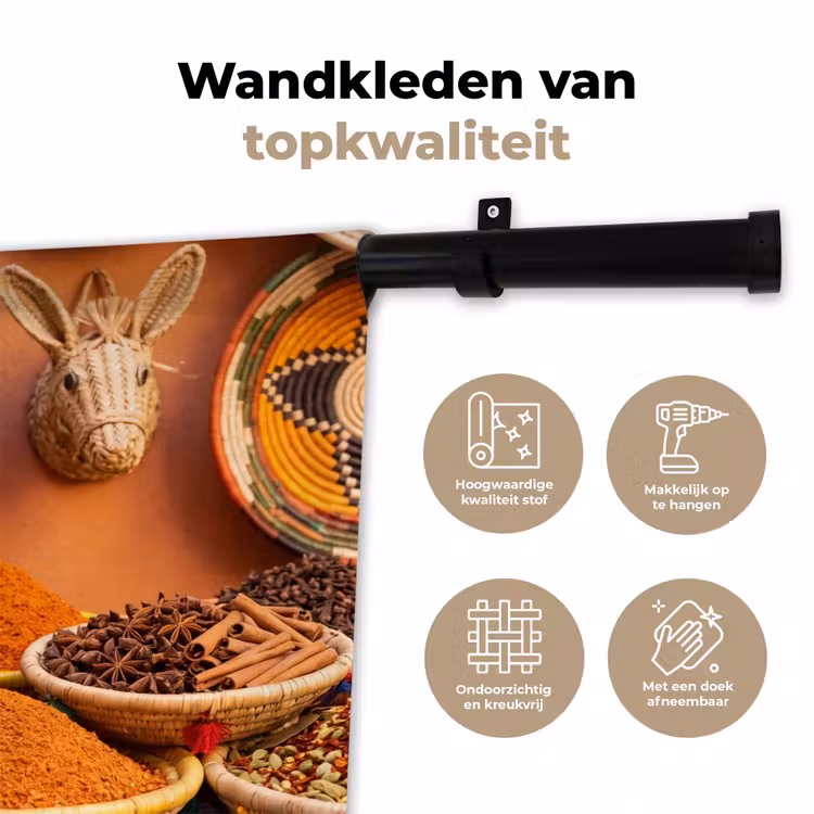 Wall Hanging - Food - Colorful - Culture - Eten - Kleurrijk - Cultuur Wandkleed katoen klein