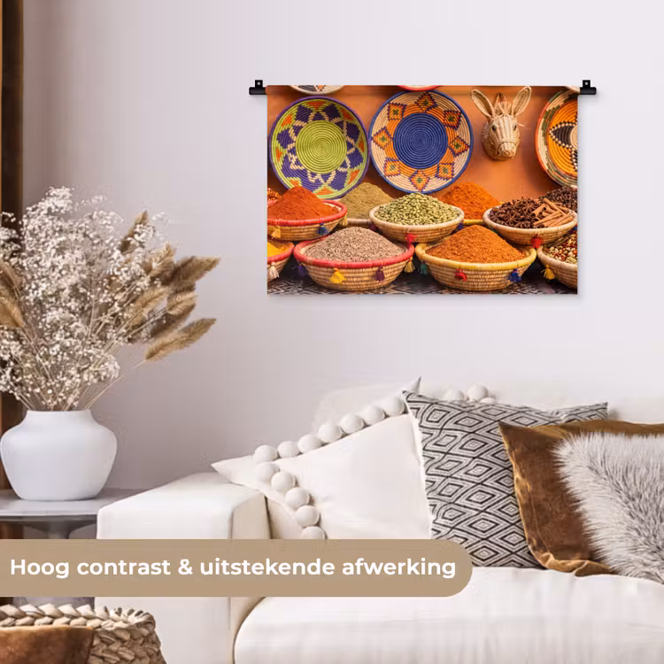 Wall Hanging - Food - Colorful - Culture - Eten - Kleurrijk - Cultuur Wandkleed katoen klein