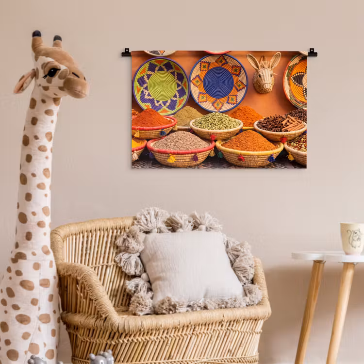 Wall Hanging - Food - Colorful - Culture - Eten - Kleurrijk - Cultuur Wandkleed katoen klein