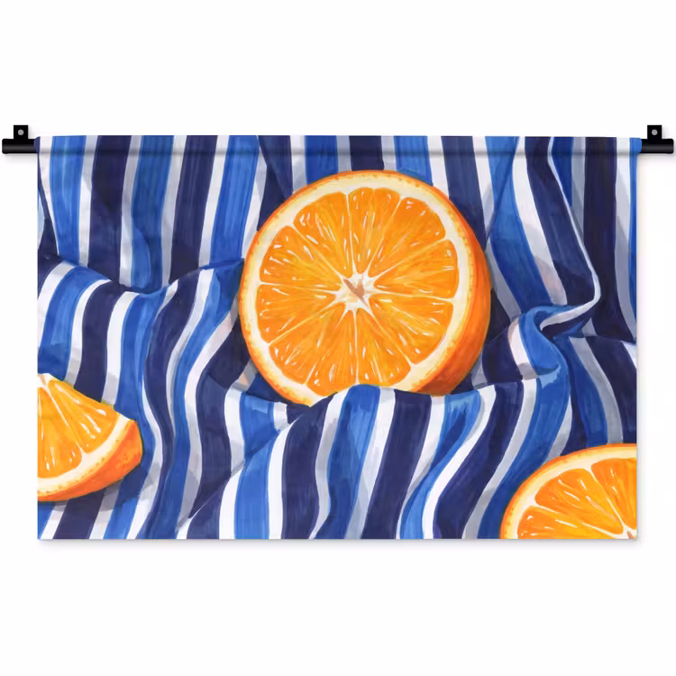 Wall Hanging - Food - Fruit - Orange - Eten - Fruit - Oranje Wandkleed katoen klein