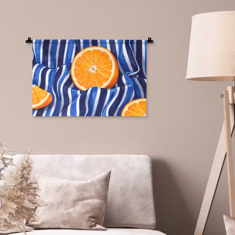 Wall Hanging - Food - Fruit - Orange - Eten - Fruit - Oranje Wandkleed katoen klein