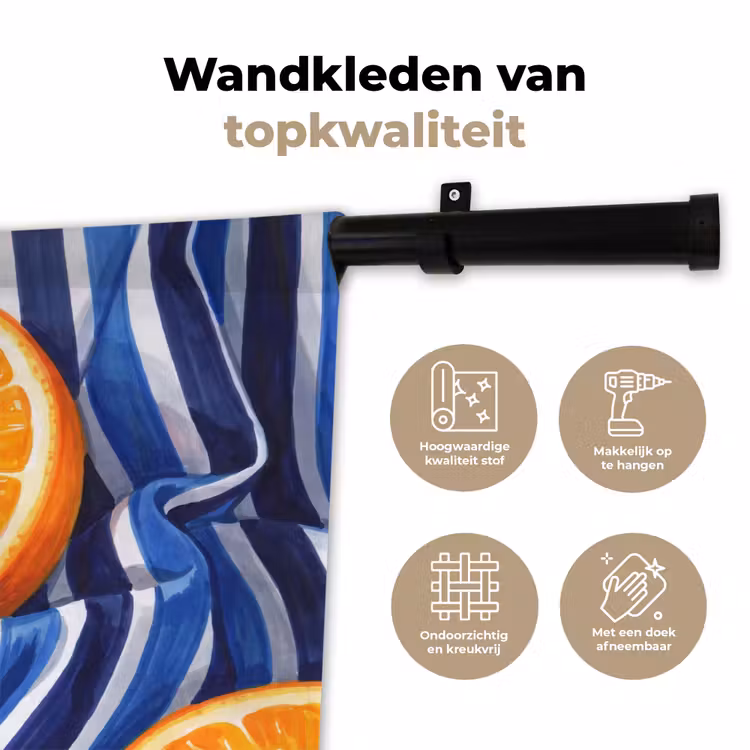 Wall Hanging - Food - Fruit - Orange - Eten - Fruit - Oranje Wandkleed katoen klein
