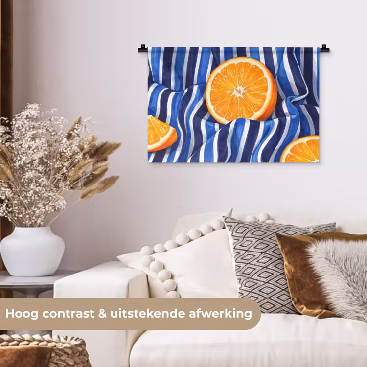 Wall Hanging - Food - Fruit - Orange - Eten - Fruit - Oranje Wandkleed katoen klein
