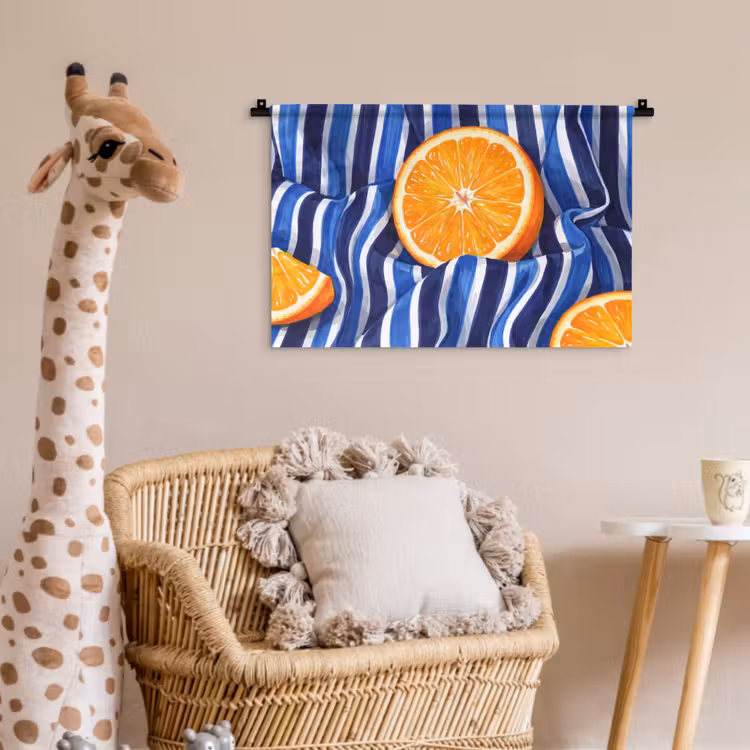 Wall Hanging - Food - Fruit - Orange - Eten - Fruit - Oranje Wandkleed katoen klein