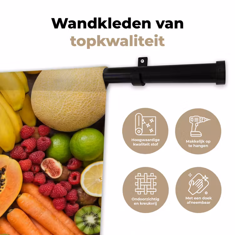 Eten - Fruit - Groenten - Vers - Kleurrijk Wandkleed katoen klein -sfeer2