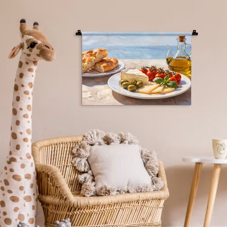 Eten - Middellandse Zee - Natuur - Geschilderd Wandkleed katoen klein -wsfeer5_kind