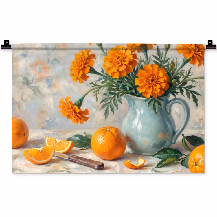 Wall Hanging - Food - Orange - Art - Eten - Oranje - Kunst Wandkleed katoen klein
