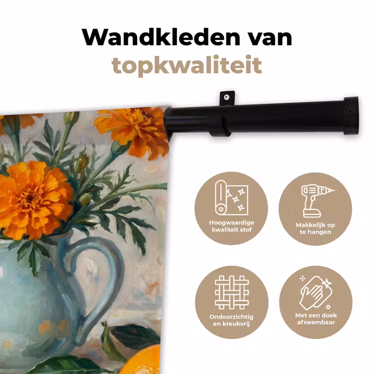 Wall Hanging - Food - Orange - Art - Eten - Oranje - Kunst Wandkleed katoen klein