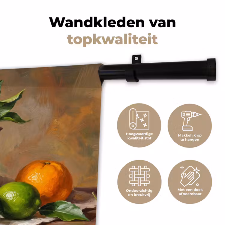 Wall Hanging - Food - Still Life - Classical - Eten - Stilleven - Klassiek Wandkleed katoen klein