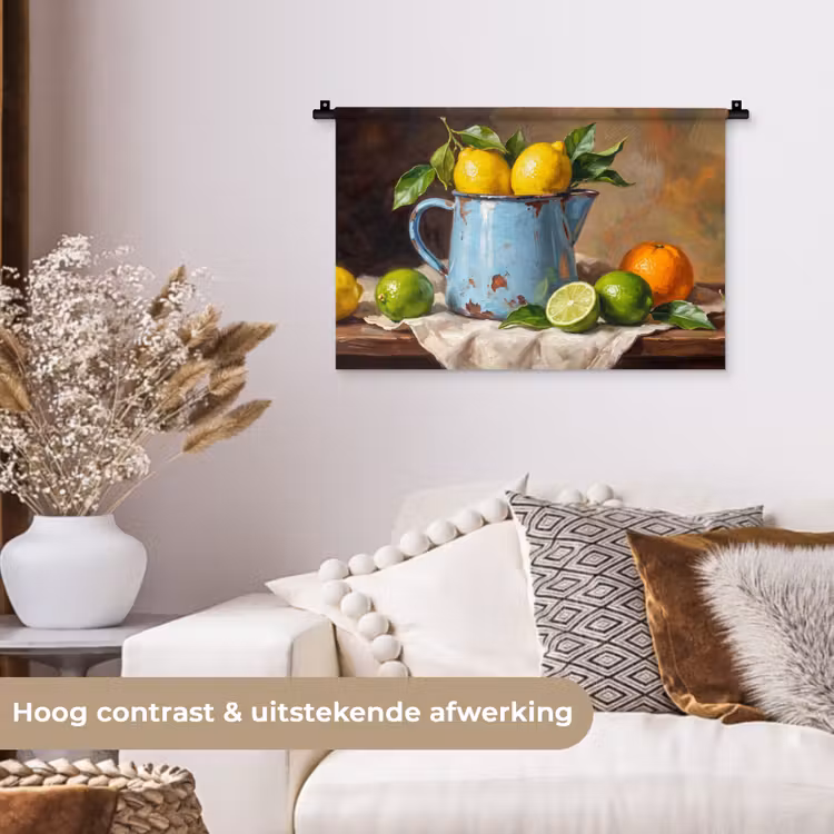 Wall Hanging - Food - Still Life - Classical - Eten - Stilleven - Klassiek Wandkleed katoen klein