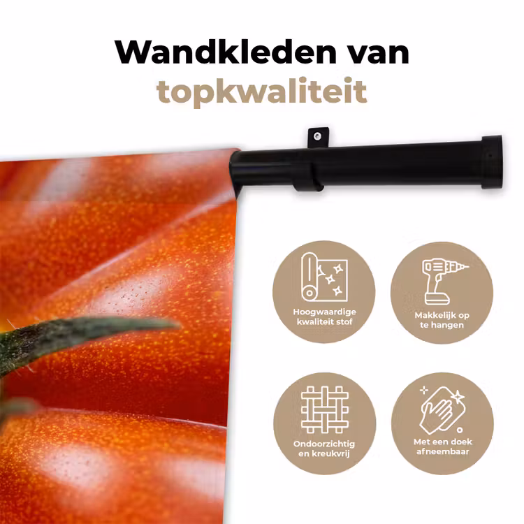 Wall Hanging - Food - Tomato - Red - Eten - Tomaat - Rood Wandkleed katoen klein