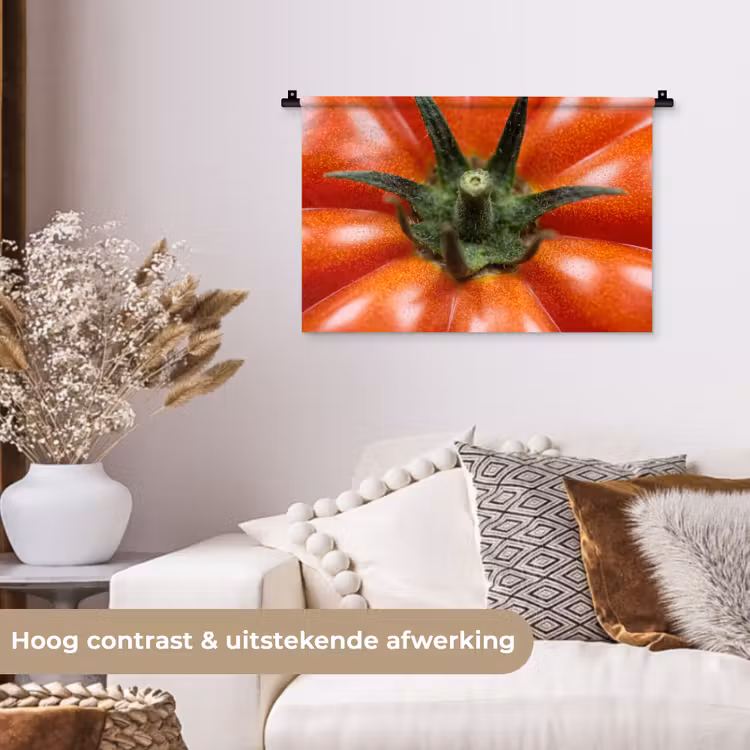 Wall Hanging - Food - Tomato - Red - Eten - Tomaat - Rood Wandkleed katoen klein